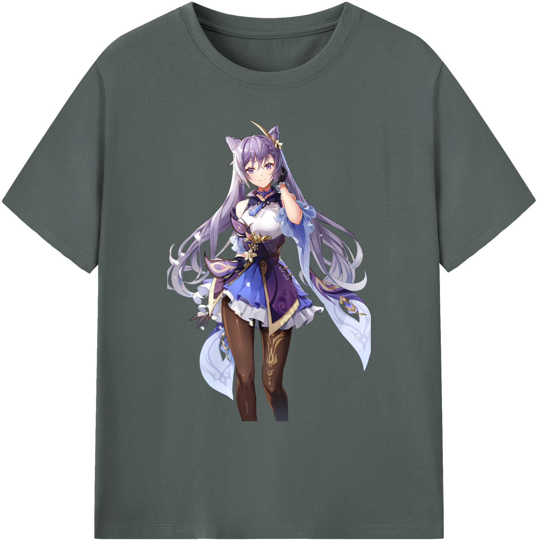げんし神 刻晴 こくせい genshin Kokusei 綿100％ メンズ半袖Tシャツ｜肌触りやわらか＆通気性